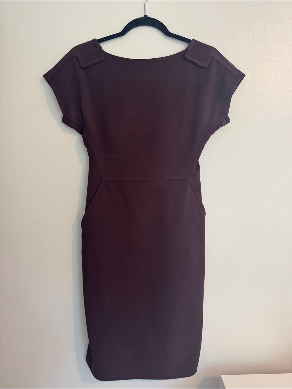 Rachel Roy Boatneck Sheath Dress in Deep Plum